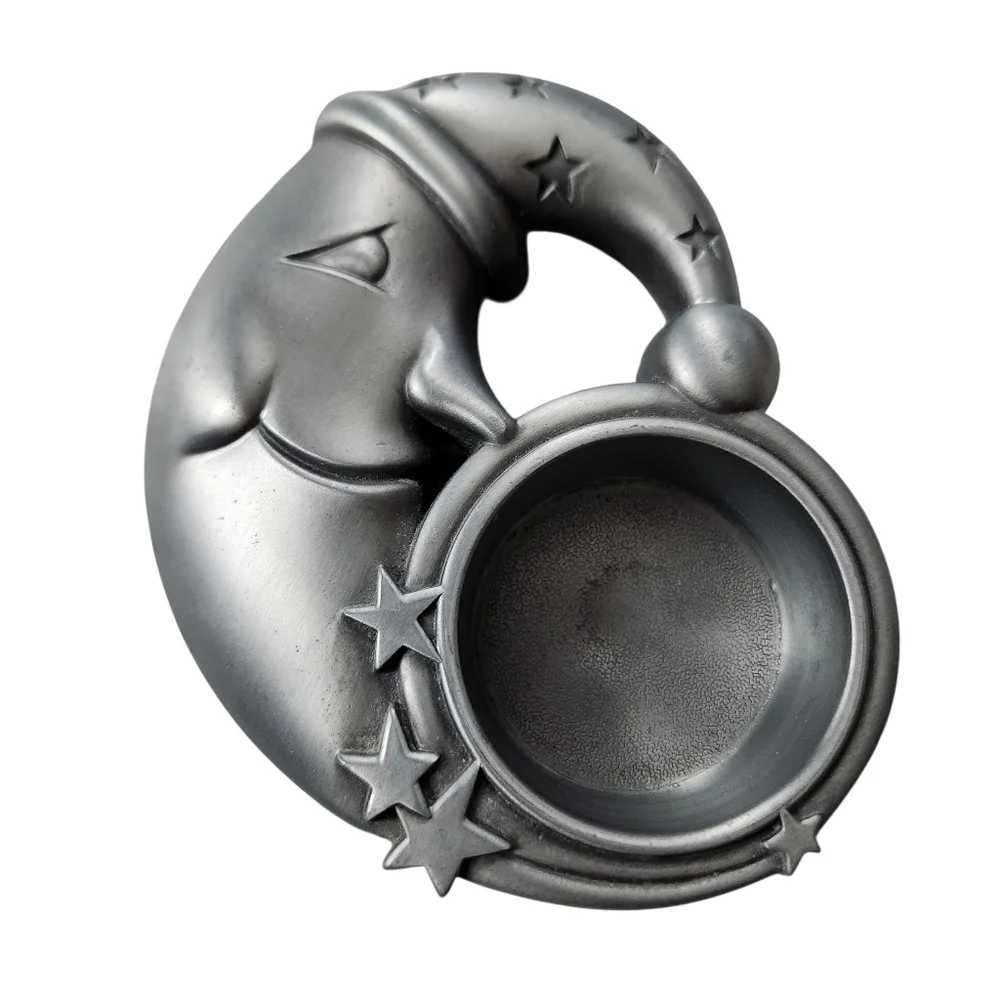 Celestial Moon and Stars Whimsigoth Tealight Candle Holder
